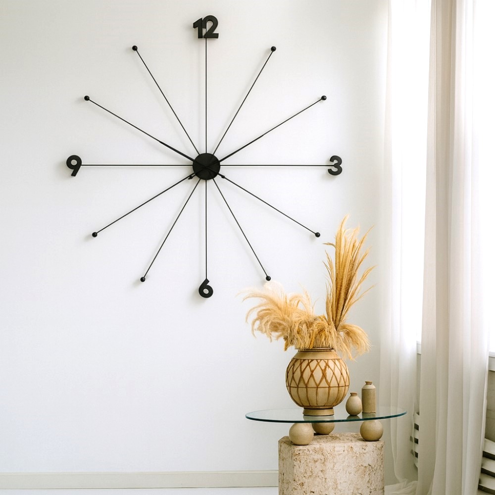 放射時光時鐘-起居室牆面 Radiant Time 100cm clock on the living room wall